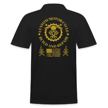 Motard Moto Moto Mécanicien Cadeau - Polo Homme - noir - Dos - Kai (181cm)