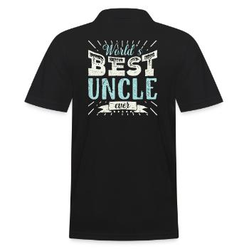 Mens Cool Uncle Gift T Shirt World's Best Uncle - Männer Poloshirt - Schwarz - Hinten - Kai (181cm)