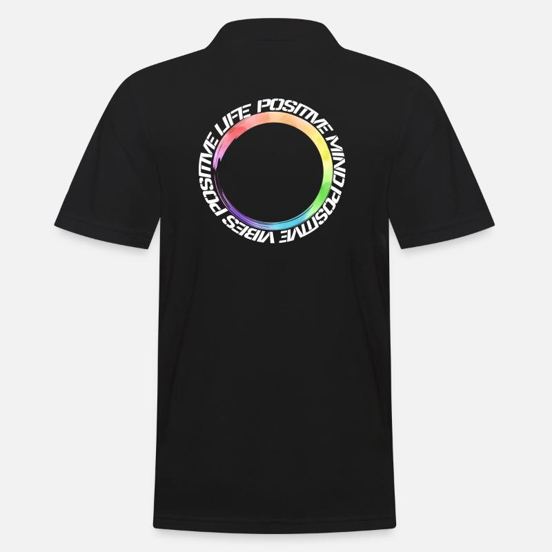 esprit positif - ondes positives - vie positive - Polo Homme - noir
