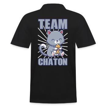 Team chaton | cadeau pour propriétaire de chat - Polo Homme - noir - Dos - Kai (181cm)