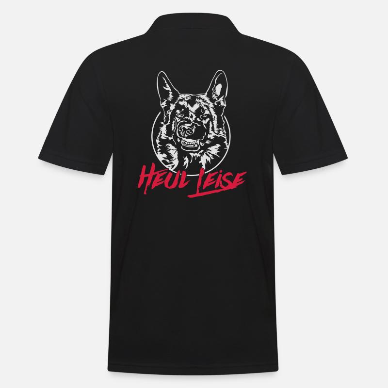 DEUTSCHER SCHÄFERHUND heul leise Wilsigns - Männer Poloshirt - Schwarz