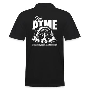 AUSTRALIAN SHEPHERD ich atme Spruch Hunde Wilsigns - Männer Poloshirt - Schwarz - Hinten - Kai (181cm)