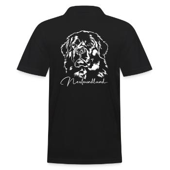 NEWFOUNDLAND Portrait Hunde Hund Wilsigns - Männer Poloshirt - Schwarz - Hinten - Kai (181cm)