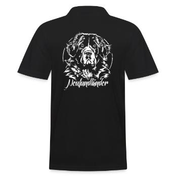 NEUFUNDLÄNDER Portrait Hunde Hund Wilsigns - Männer Poloshirt - Schwarz - Hinten - Kai (181cm)