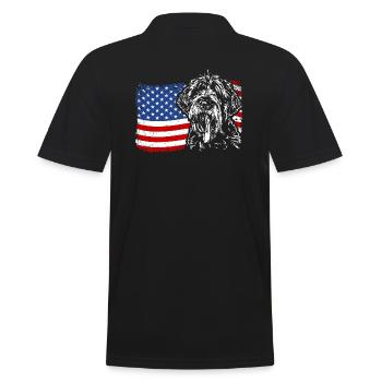 Korthals Griffon Amérique Flag Chien Chiens Wilsigns - Polo Homme - noir - Dos - Kai (181cm)