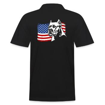 Dogo Argentino Amérique Flag Chiens Chien Wilsigns - Polo Homme - noir - Dos - Kai (181cm)