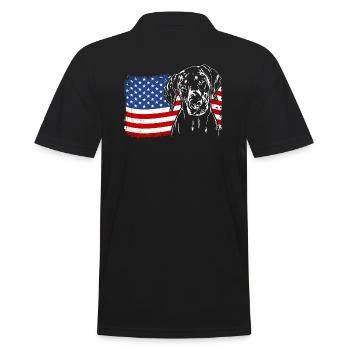 Doberman America Flag Dogs Wilsigns - Polo Homme - noir - Dos - Kai (181cm)