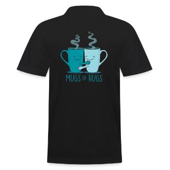 mugs and hugs - kaffee - Männer Poloshirt - Schwarz - Hinten - Kai (181cm)