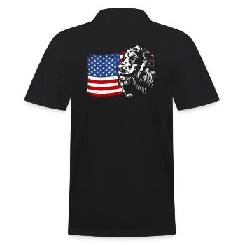 Cocker Spaniel Amerika Fahne Hunde Wilsigns - Männer Poloshirt - Schwarz - Hinten - Kai (181cm)