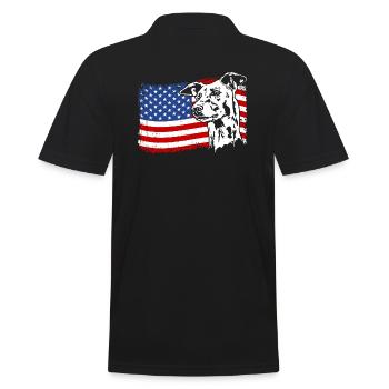 Greyhound America Flag Greyhound Dogs Wilsigns - Polo Homme - noir - Dos - Kai (181cm)