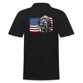 Spinone Italiano America Flag Dog Dogs Wilsigns - Men's Polo Shirt - black - Back - Kai (181cm)