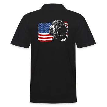 Beagle Amerika Fahne Hunde Hund Wilsigns - Männer Poloshirt - Schwarz - Hinten - Kai (181cm)