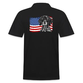 German Shorthaired Pointer Amerika Fahne Hunde - Männer Poloshirt - Schwarz - Hinten - Kai (181cm)