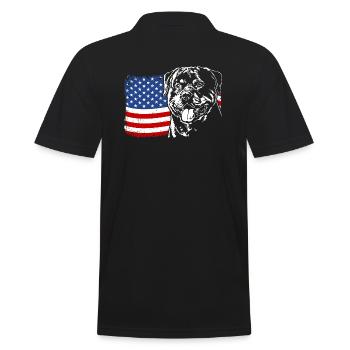 Rottweiler America Flag Chien Chiens Wilsigns - Polo Homme - noir - Dos - Kai (181cm)