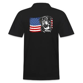 Rottweiler America Flag Chien Chiens Wilsigns - Polo Homme - noir - Dos - Kai (181cm)