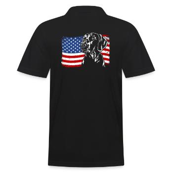 Weimaraner Amérique Flag Chiens Chiens de chasse Wilsigns - Polo Homme - noir - Dos - Kai (181cm)