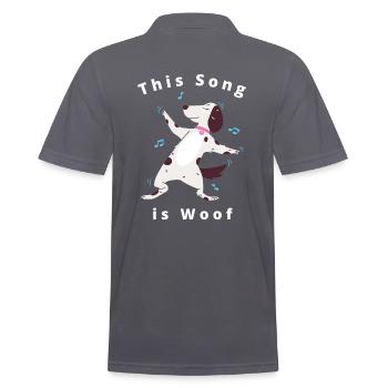 Cute Funny Dancing Dog Design - Men's Polo Shirt - charcoal grey - Back - Nico (186cm)