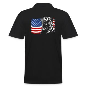 Chinese Shar-Pei Amerika Fahne Hunde Wilsigns - Männer Poloshirt - Schwarz - Hinten - Kai (181cm)