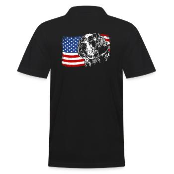 St. Bernard Amérique Flag Chien Chiens Wilsigns - Polo Homme - noir - Dos - Kai (181cm)