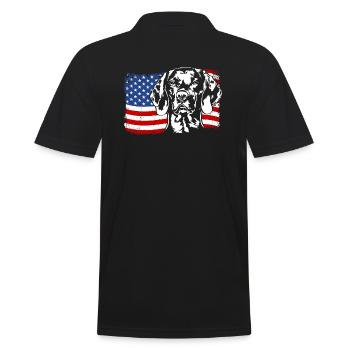 Magyar Vizsla America Flag Dogs Dog Wilsigns - Men's Polo Shirt - black - Back - Kai (181cm)