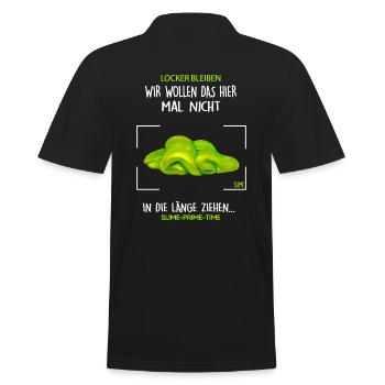 schleim-in die länge ziehen wabbel glibber slime - Männer Poloshirt - Schwarz - Hinten - Kai (181cm)