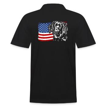 Hovawart America Flag Chien Chiens Wilsigns - Polo Homme - noir - Dos - Kai (181cm)