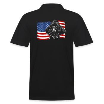Caniche Amérique Flag Chien Chiens Wilsigns - Polo Homme - noir - Dos - Kai (181cm)