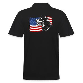 Rottweiler America Flag Chien Chiens Wilsigns - Polo Homme - noir - Dos - Kai (181cm)