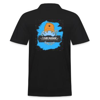 Massagekrake Krake mit 1 Euro Schild Schwarz - Männer Poloshirt - Schwarz - Hinten - Kai (181cm)