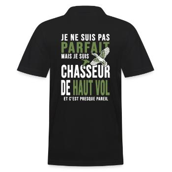 Chasseur de haut vol parfait cadeau cool chasse - Polo Homme - noir - Dos - Kai (181cm)