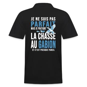 Chasseur chasse au gabion cadeau cool chasse - Polo Homme - noir - Dos - Kai (181cm)