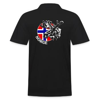 NORGE Elch Norwegen Tier Wildnis Wilsigns - Männer Poloshirt - Schwarz - Hinten - Kai (181cm)
