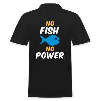 No fish no power - Men's Polo Shirt - black - Back - Kai (181cm)
