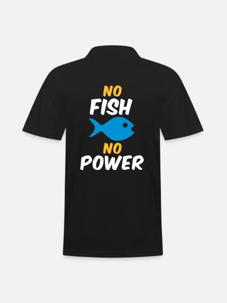 No fish no power - Men's Polo Shirt - black