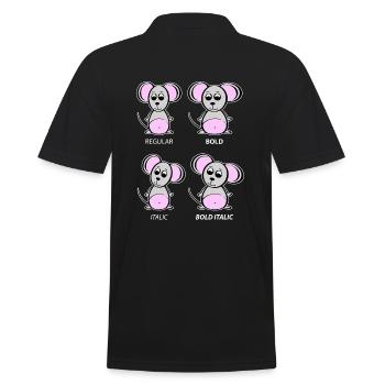 Grafiker Maus - Typografie-Erklärung - Männer Poloshirt - Schwarz - Hinten - Kai (181cm)