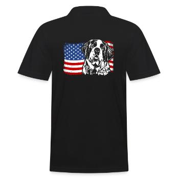 ST. BERNARDS Amérique Flag Chiens Chien Wilsigns - Polo Homme - noir - Dos - Kai (181cm)
