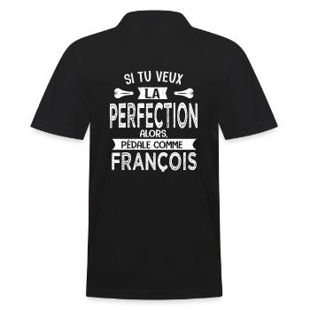 François si tu veux la perfection à vélo cycliste - Polo Homme - noir - Dos - Kai (181cm)
