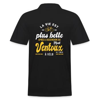 Vélo Mont Ventoux sport Humour velo cycliste - Polo Homme - noir - Dos - Kai (181cm)