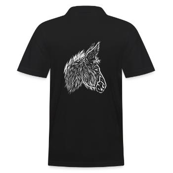 Esel - Männer Poloshirt - Schwarz - Hinten - Kai (181cm)