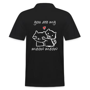 Katze Verliebte Paare Liebesbeweis Valentinstag - Männer Poloshirt - Schwarz - Hinten - Kai (181cm)
