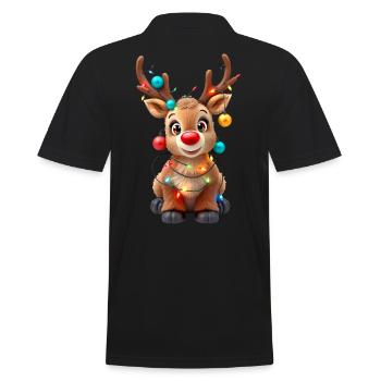 Renne nez rouge Rudolph Noël guirlandes lumineuses - Polo Homme - noir - Dos - Kai (181cm)