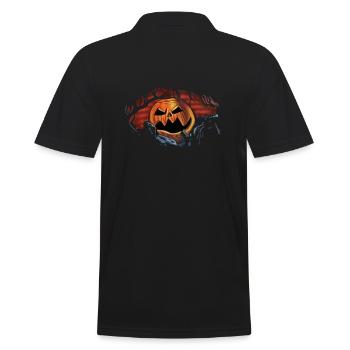 Scary Pumpkin Face - Édition Halloween - Polo Homme - noir - Dos - Kai (181cm)