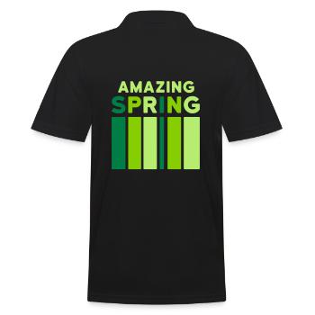 Amazing Spring (Balken) - Männer Poloshirt - Schwarz - Hinten - Kai (181cm)