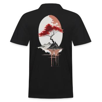 Île asiatique - Polo Homme - noir - Dos - Kai (181cm)