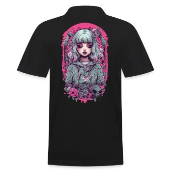 Okkultes Goth Girl Pastel Gothik Design - Männer Poloshirt - Schwarz - Hinten - Kai (181cm)