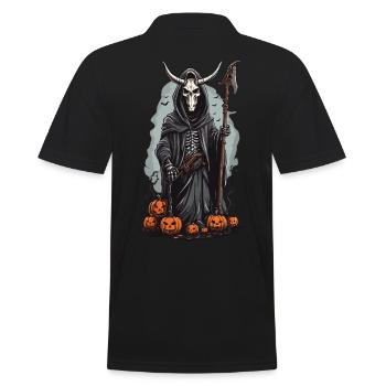Sensenmann Halloween Dämonischer Druide Design - Männer Poloshirt - Schwarz - Hinten - Kai (181cm)