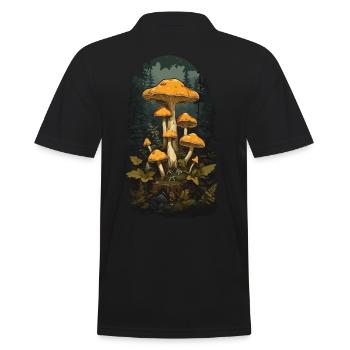 Retro Chanterelle Vintage Champignon Nature Design - Polo Homme - noir - Dos - Kai (181cm)