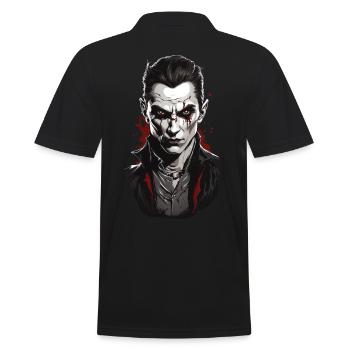 Vampir Nacht Blutige Halloween Horror Illustration - Männer Poloshirt - Schwarz - Hinten - Kai (181cm)