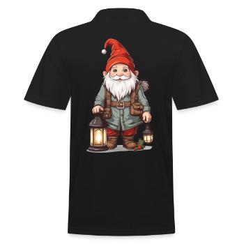 Gnome de Noël avec Gnome de Noël lumineux - Polo Homme - noir - Dos - Kai (181cm)