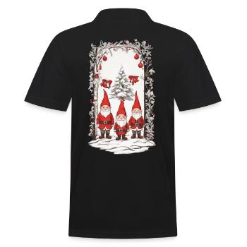 Nordic Christmas Gnome Christmas Gnome - Men's Polo Shirt - black - Back - Kai (181cm)